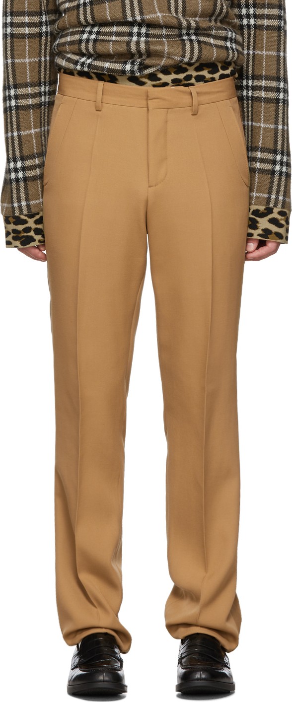 Burberry London England Tan Canvas Formal Trousers
