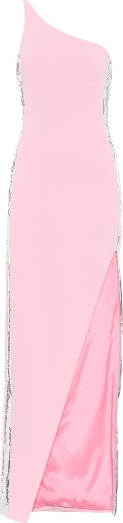 David Koma Sequined one-shoulder cady dress