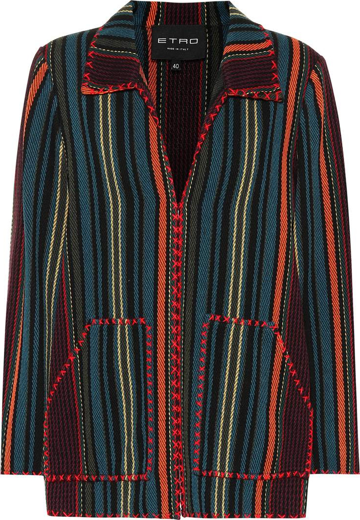 Etro Embroidered wool-blend jacket
