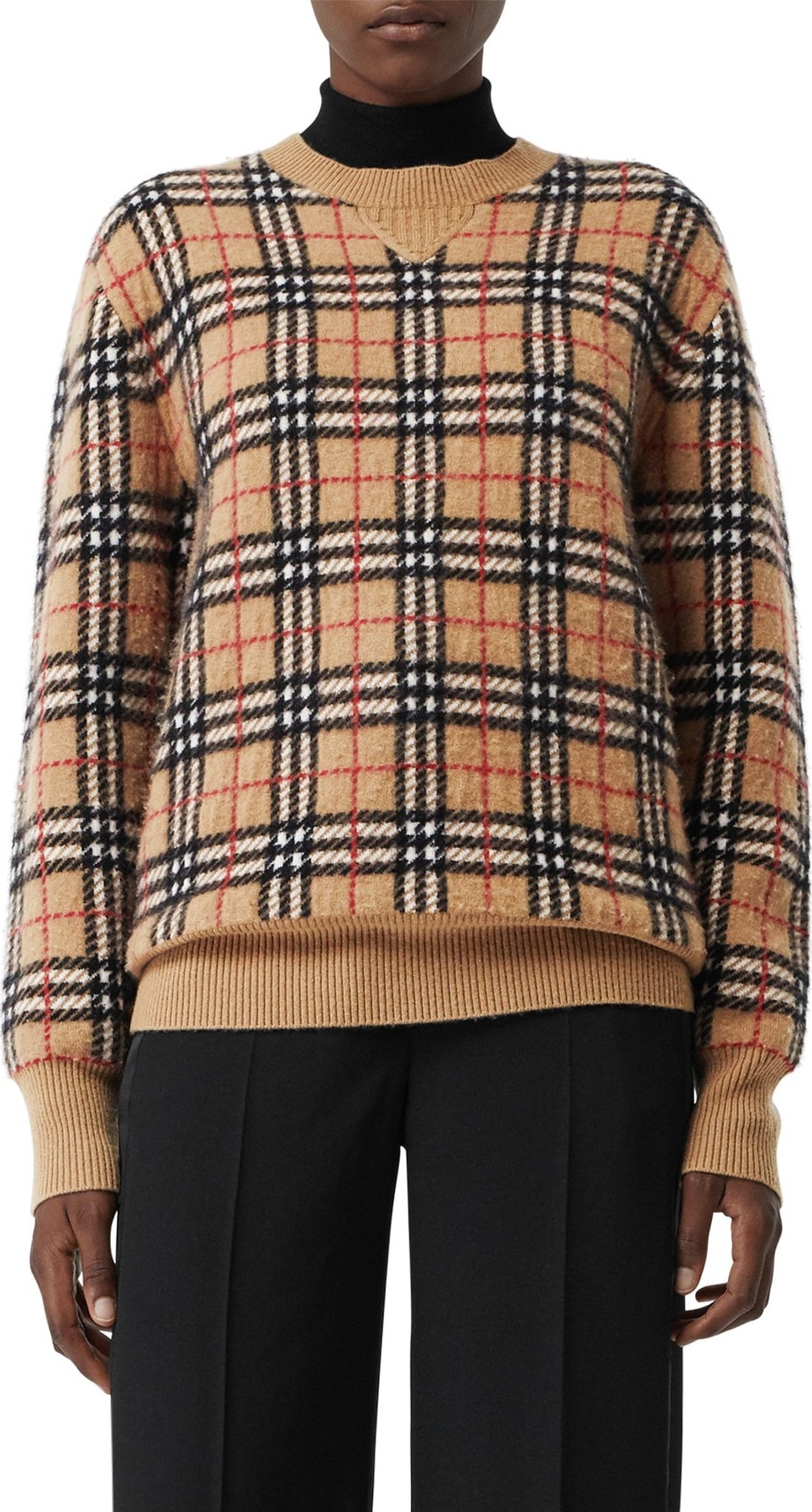 Burberry London England Banbury Check Cashmere Sweater