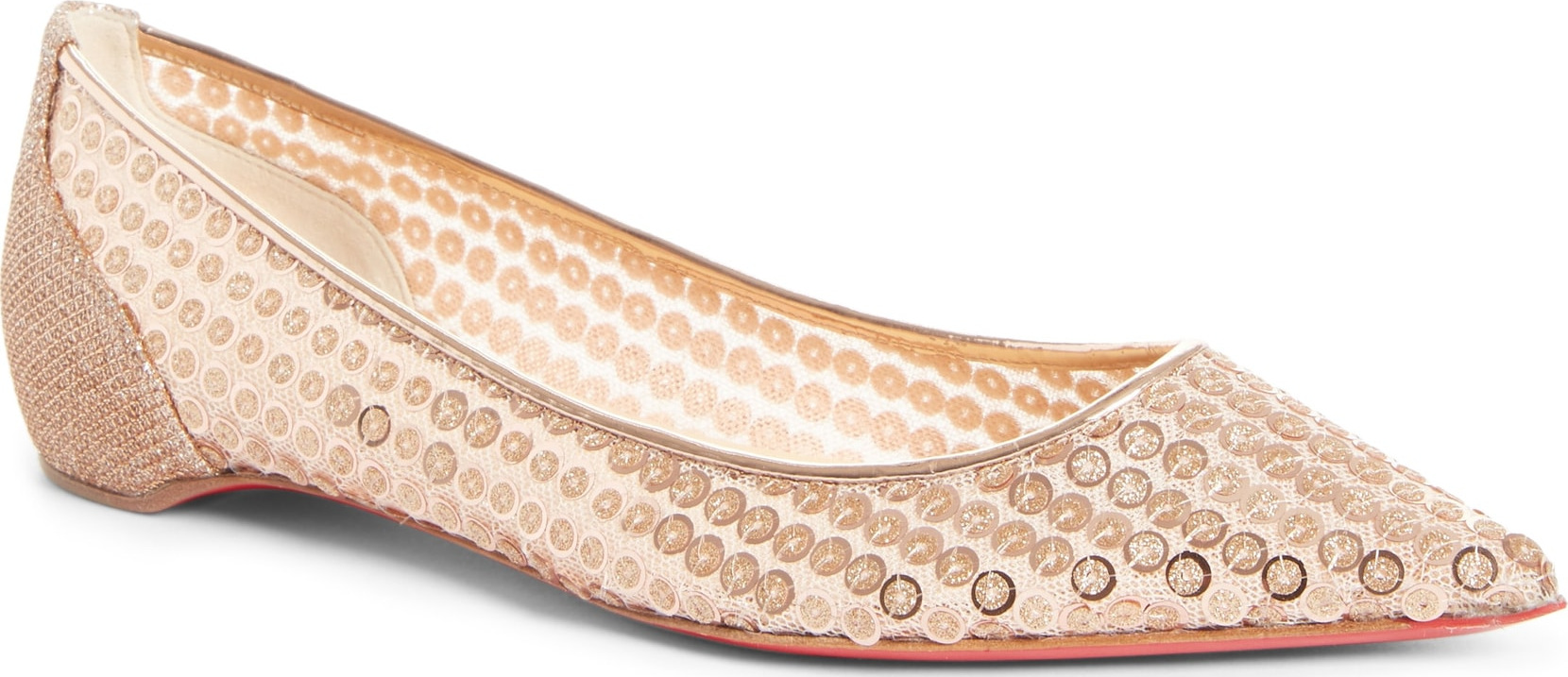 Christian Louboutin Cabaret Sequin Pointy Toe Flat