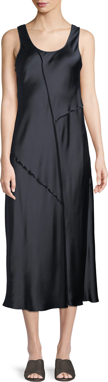Vince Raw-Edge Silk Tank Dress