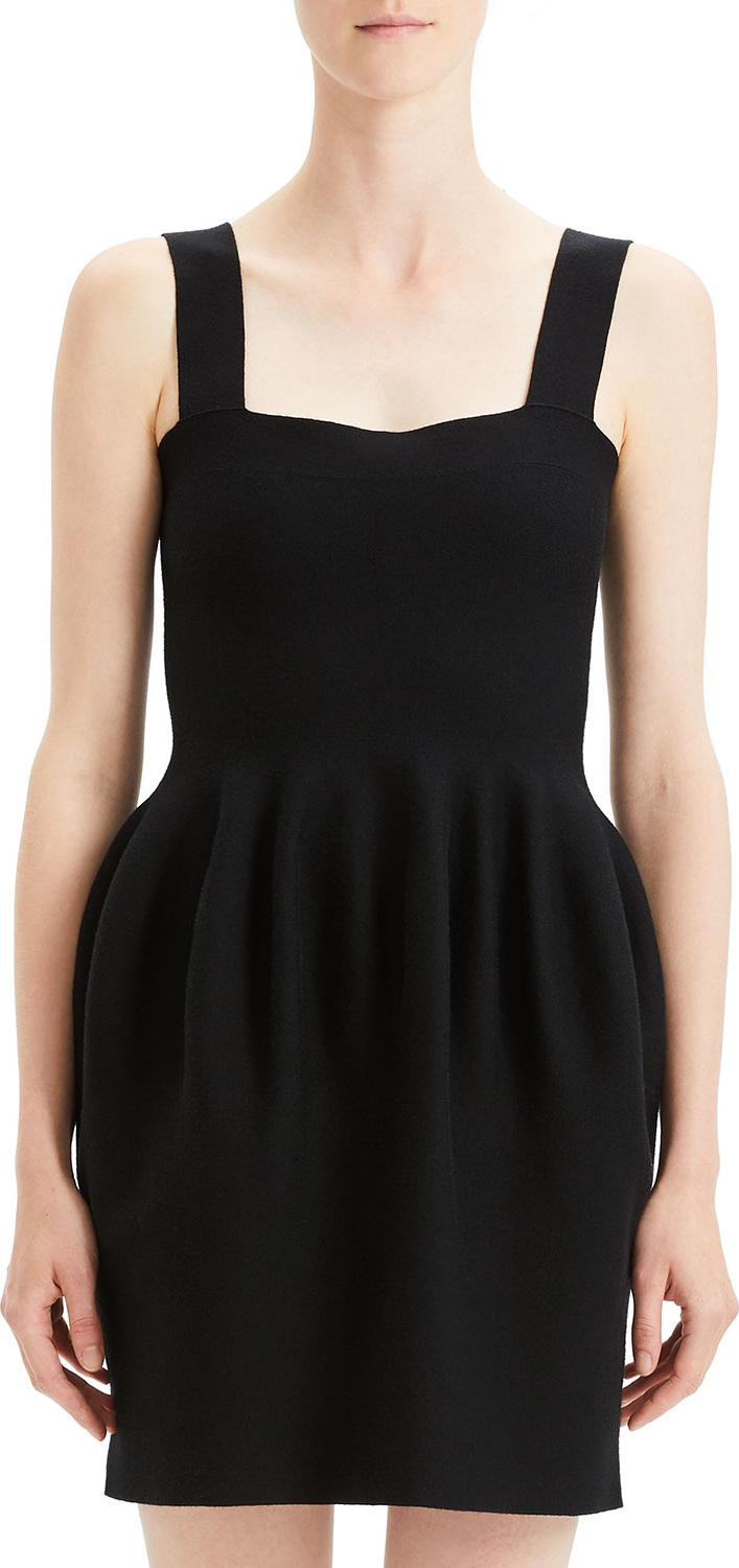 Theory Fit-and-Flare Wool Short Sweater Dress