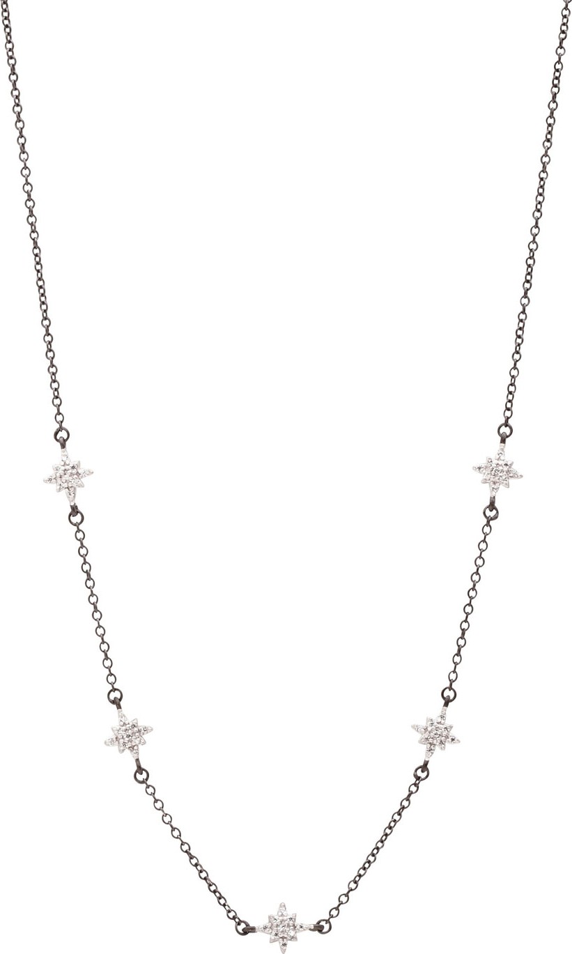 Freida Rothman Tiny Star Station CZ Stones Necklace