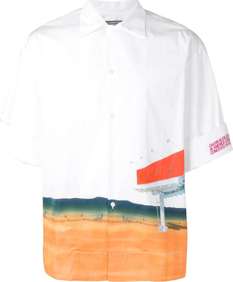 Calvin Klein 205W39NYC Beach printed button up shirt