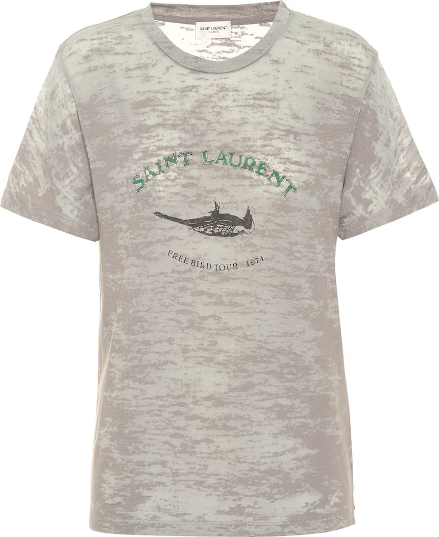 Saint Laurent Printed cotton-blend T-shirt
