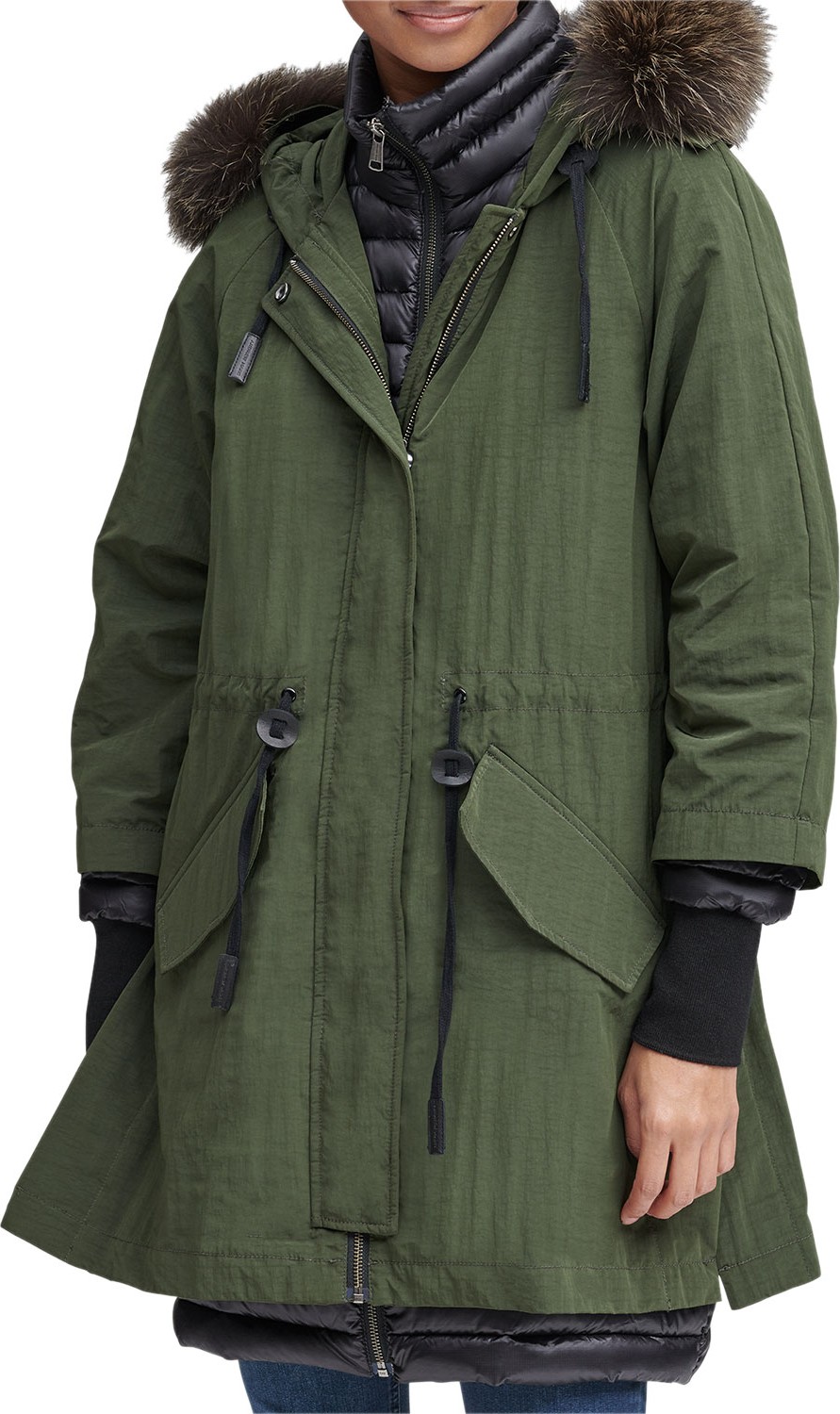 Andrew Marc Brixton Fur Trimmed Hooded Down Parka Coat