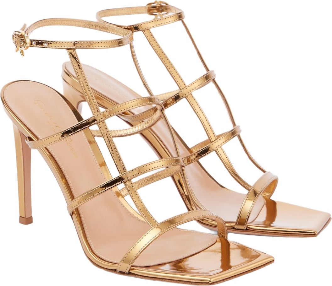 Gianvito Rossi - Mondry metallic leather sandals Gianvito Rossi - Mondry metallic leather sandals