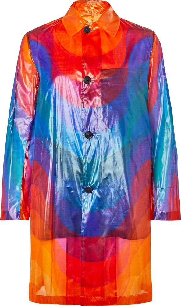 Dries Van Noten Printed Polyamide and Silk-Blend Coat