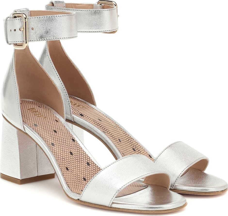 RED Valentino RED (V) leather block heel sandals