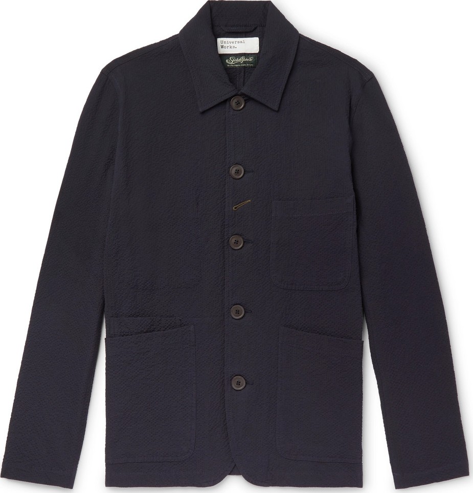 Universal Works Stretch-Cotton Seersucker Chore Jacket