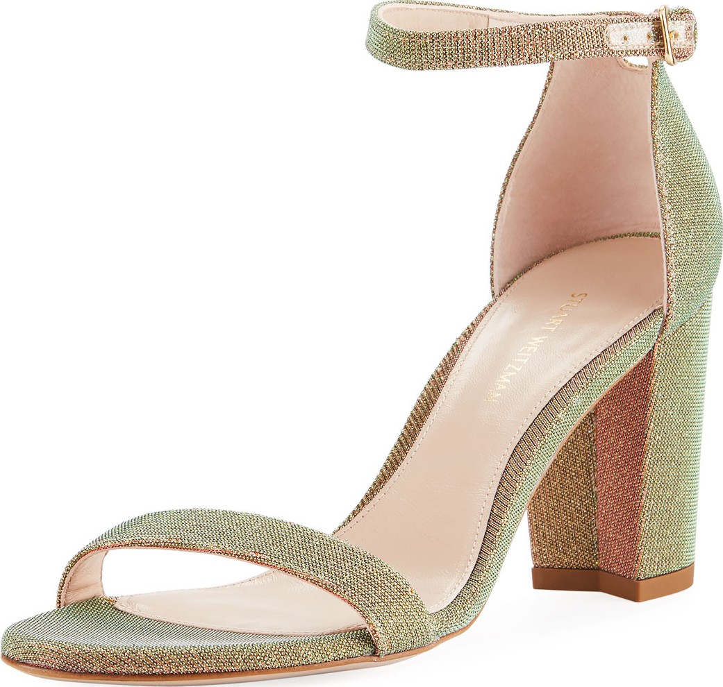 Stuart Weitzman NearlyNude Iridescent Fabric Pump