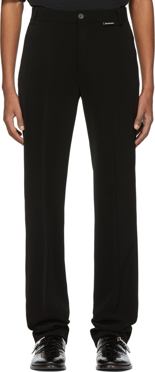 Balenciaga Black Crepe Twill Fitted Trousers