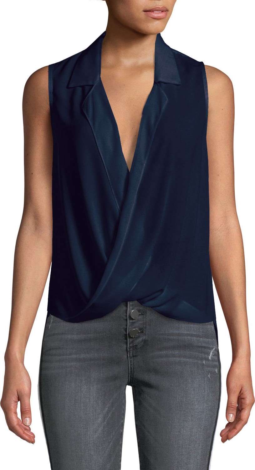 LIKELY Mason Draped Georgette Sleeveless Top