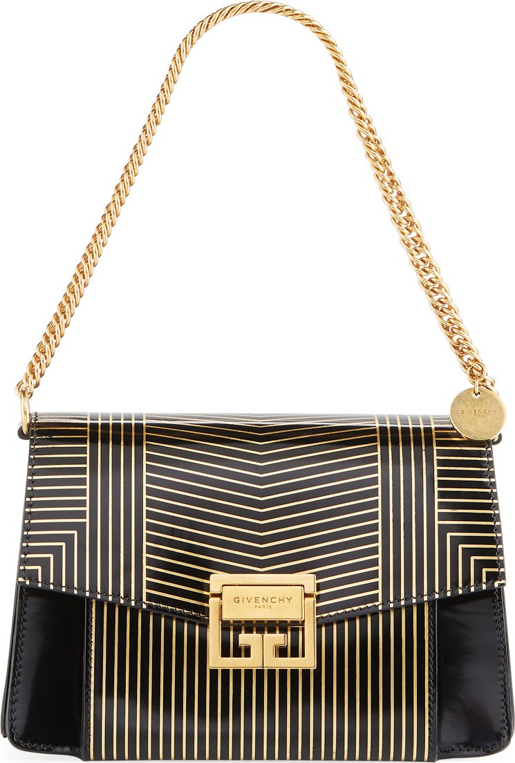 Givenchy GV3 Small Striped Leather Satchel Bag