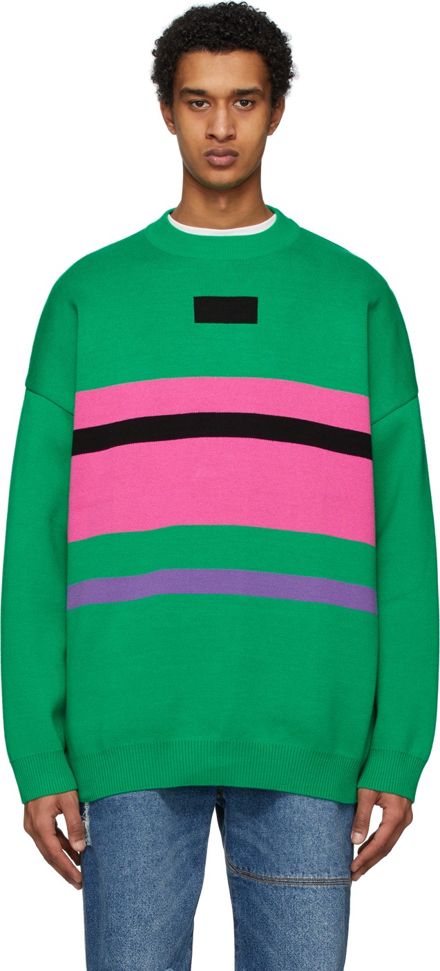 ADER error Green & Pink Ventura Sweater