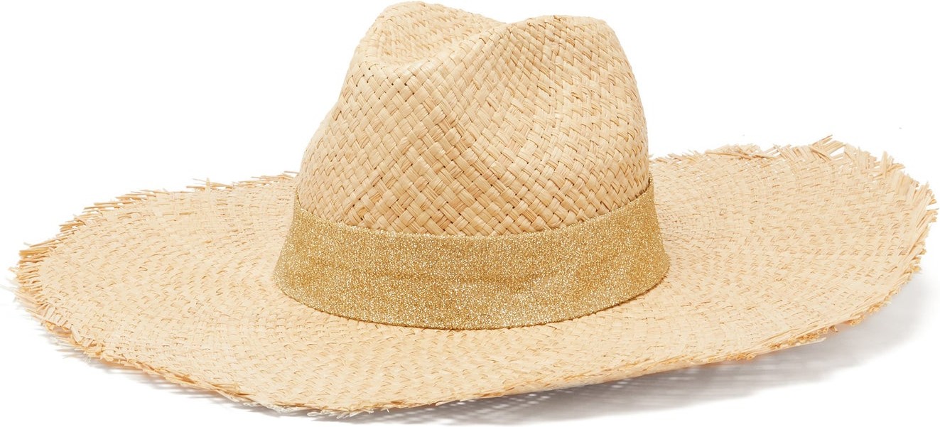 Oseree Saint Tropez metallic-band straw hat