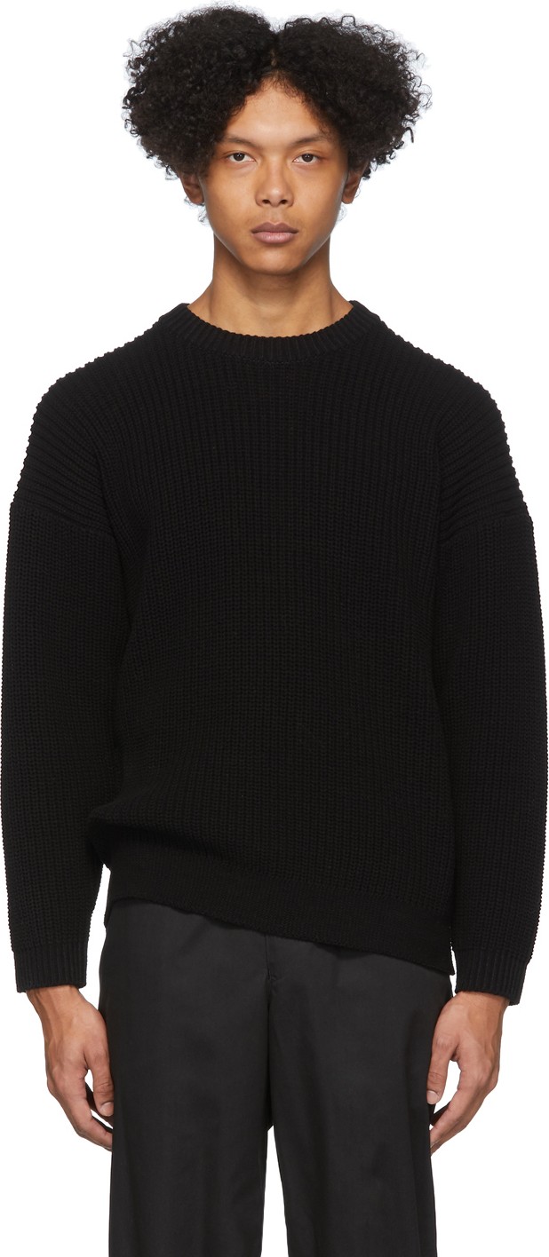 Issey Miyake Men Black Low Gauge Sweater