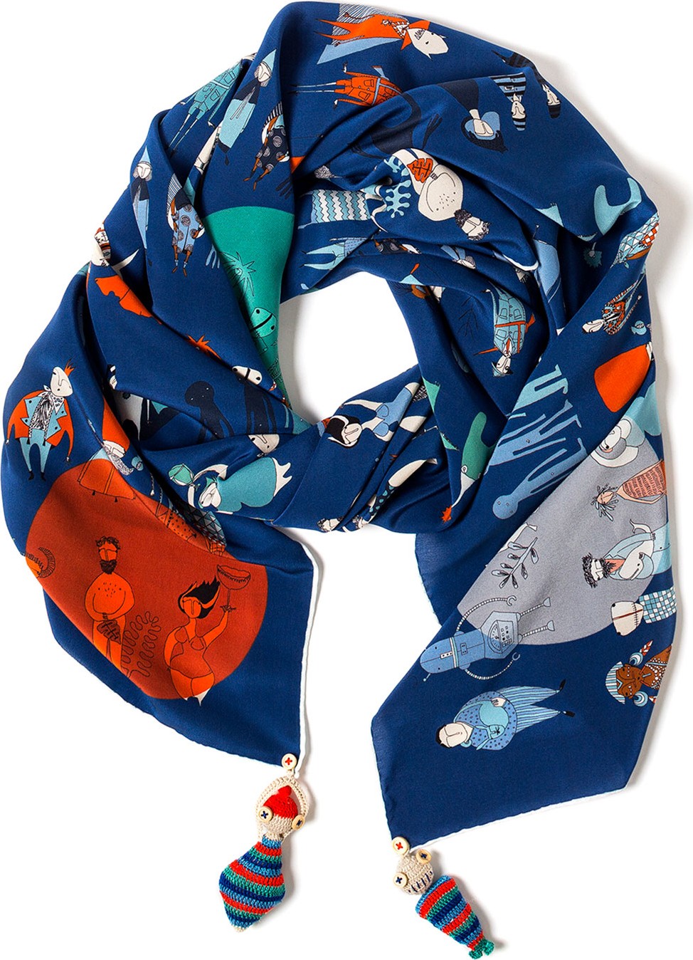 rumisu Mad Masquerade Printed Silk Scarf