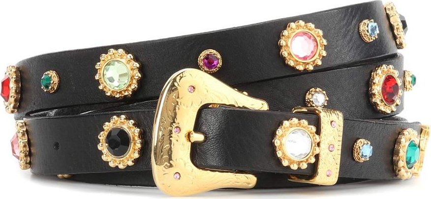 DODO BAR OR Crystal-embellished leather belt