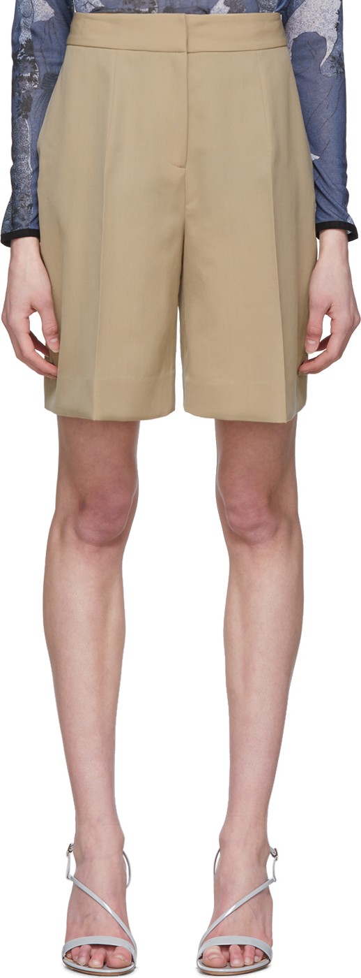 VICTORIA, VICTORIA BECKHAM Beige Tailored Shorts