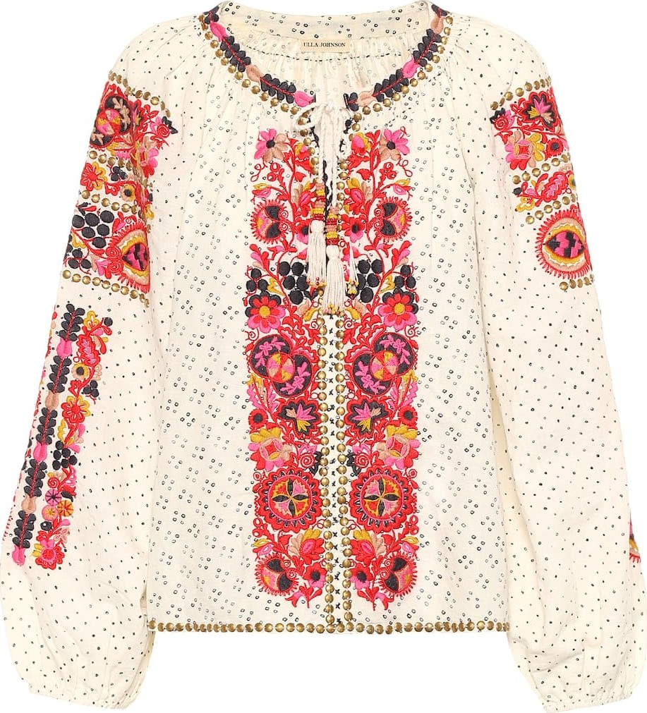 Ulla Johnson Yara linen and cotton blouse