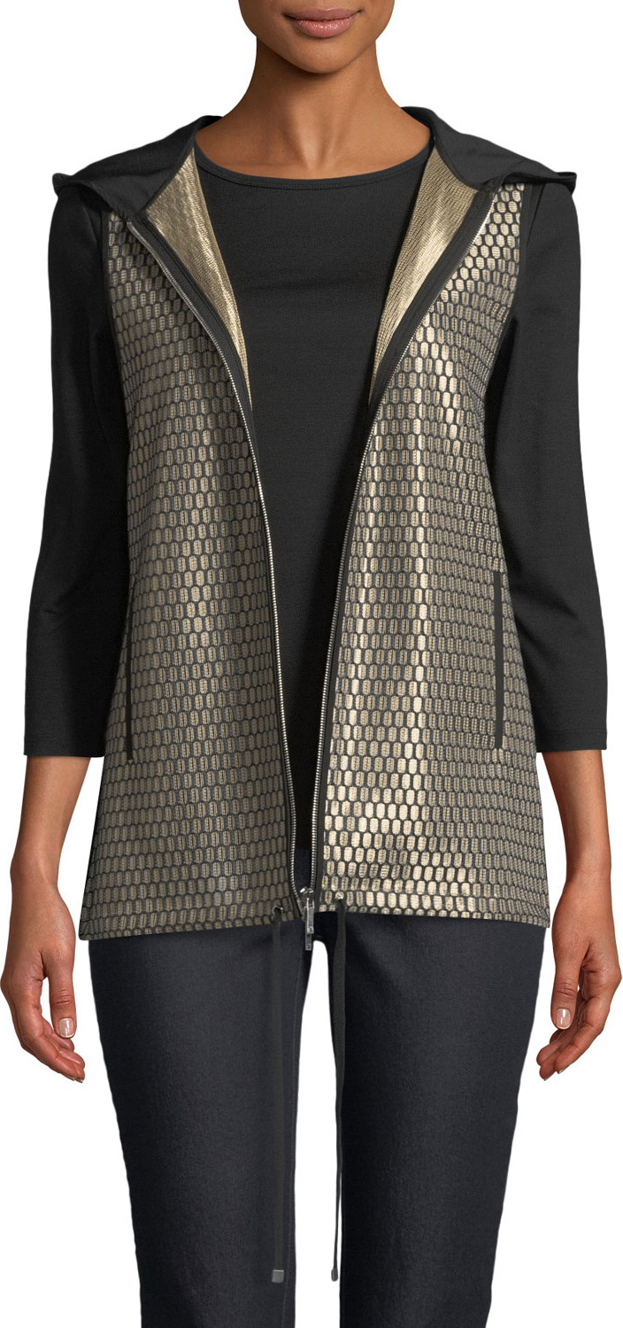 Lafayette 148 New York Francisco Honeycomb-Knit Novelty Vest