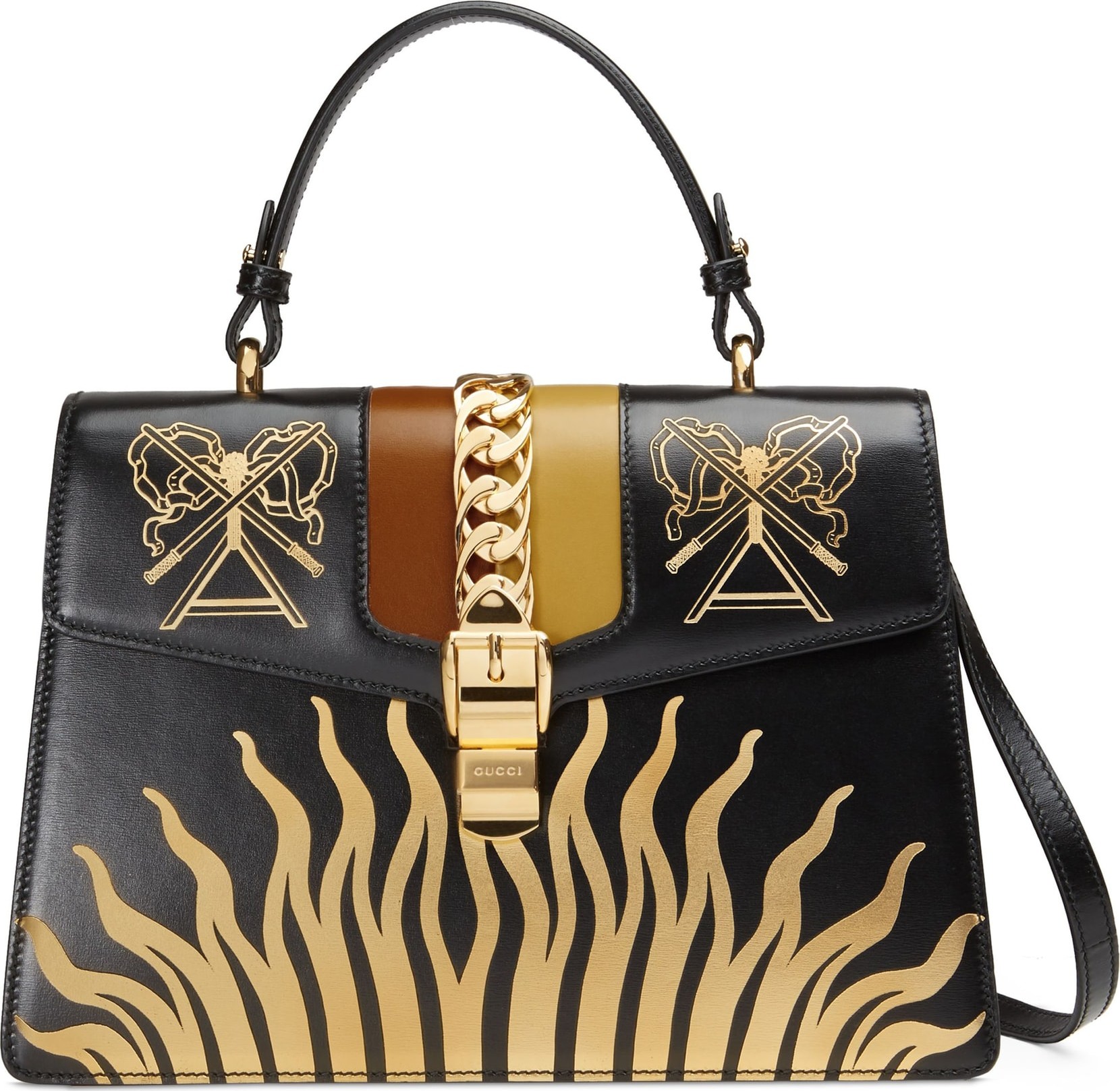 Gucci Medium Sylvie Top Handle Leather Bag