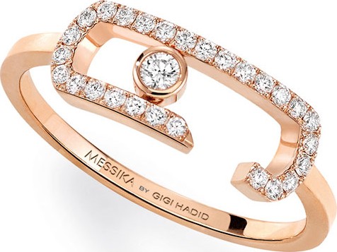 Messika Move Addiction Diamond Ring in 18K Pink Gold, Size 54