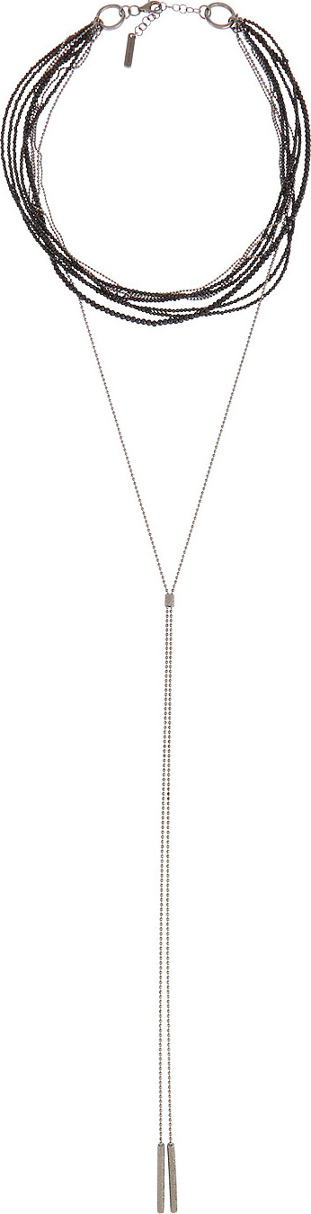 Brunello Cucinelli Variegated Choker Necklace w/ Long Monili Drop