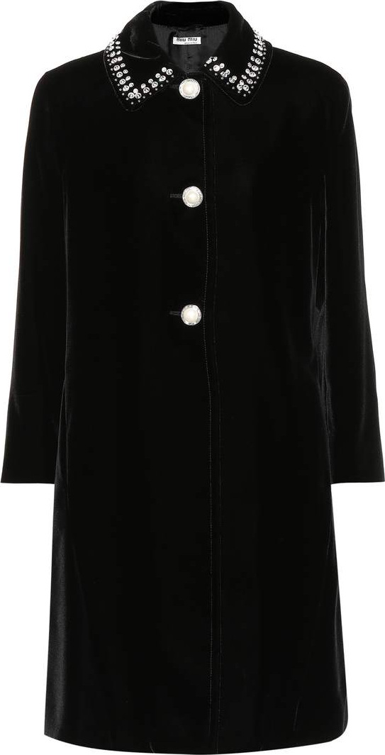 Miu Miu Embellished velvet coat