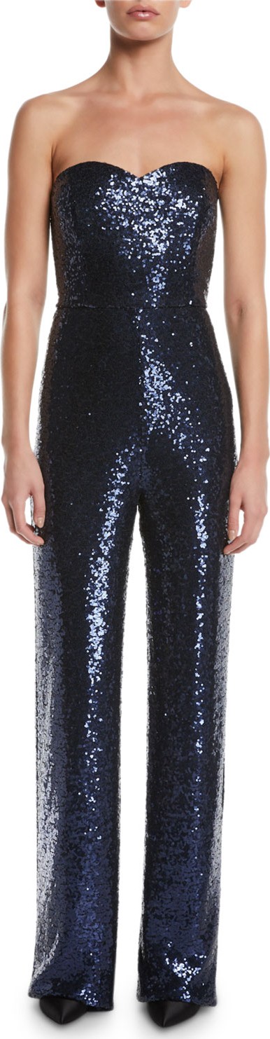 Saloni Aurelie Strapless Jumpsuit