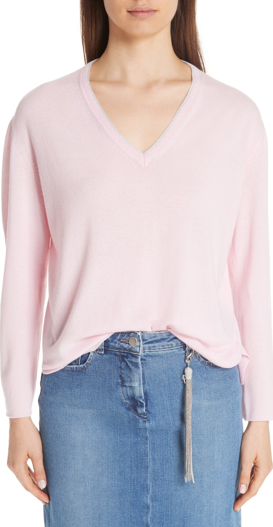 Fabiana Filippi Metallic Trim Cashmere Sweater