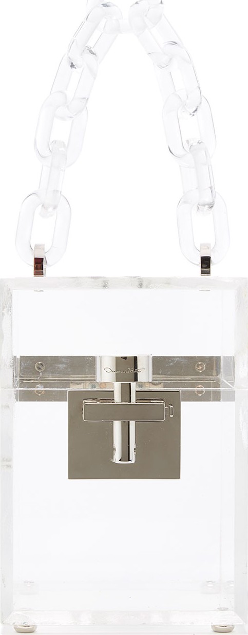 Oscar De La Renta Alibi Box Transparent Top-Handle Bag