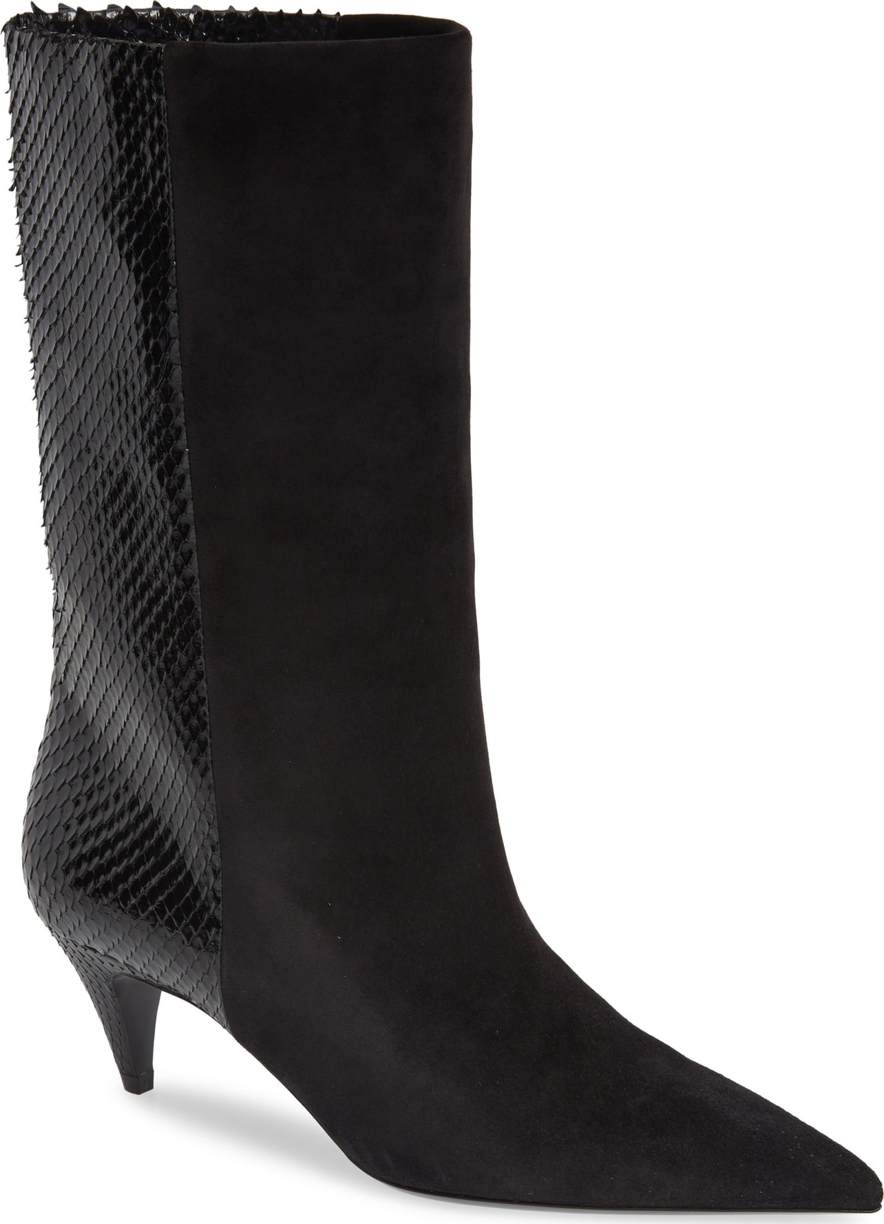 Saint Laurent Genuine Python & Suede Bootie