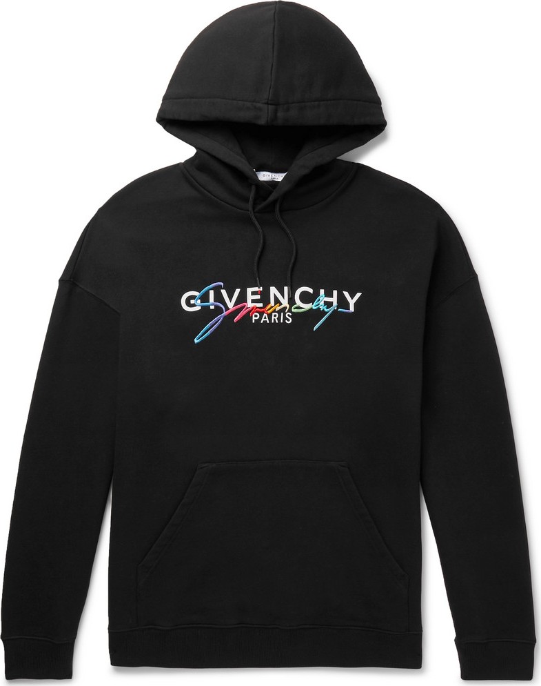 Givenchy Logo-Emboidered Loopback Cotton-Jersey Hoodie