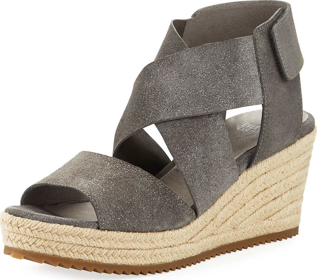 Eileen Fisher Willow Starry Suede Wedge Espadrille Sandal