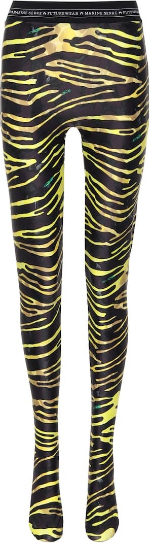 Marine Serre Zebra-print stretch-jersey tights