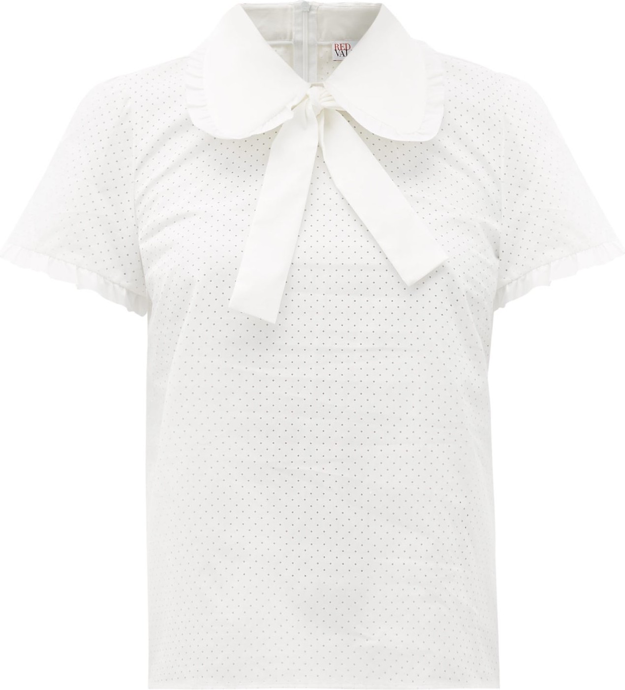 RED Valentino Perforated cotton-poplin blouse