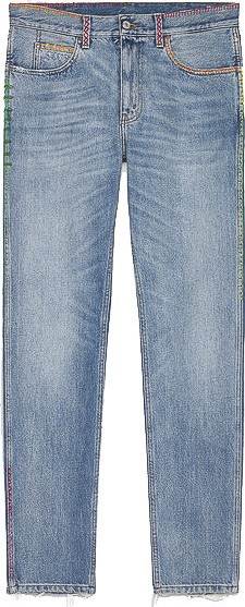 Gucci Embroidered denim slim pant
