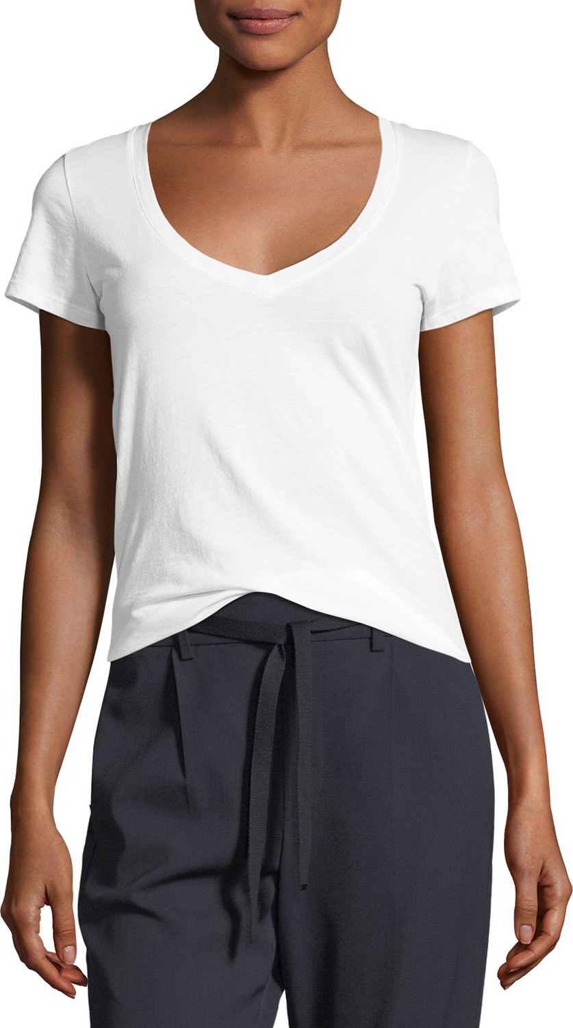 Vince Essential Pima Cotton V-Neck Tee
