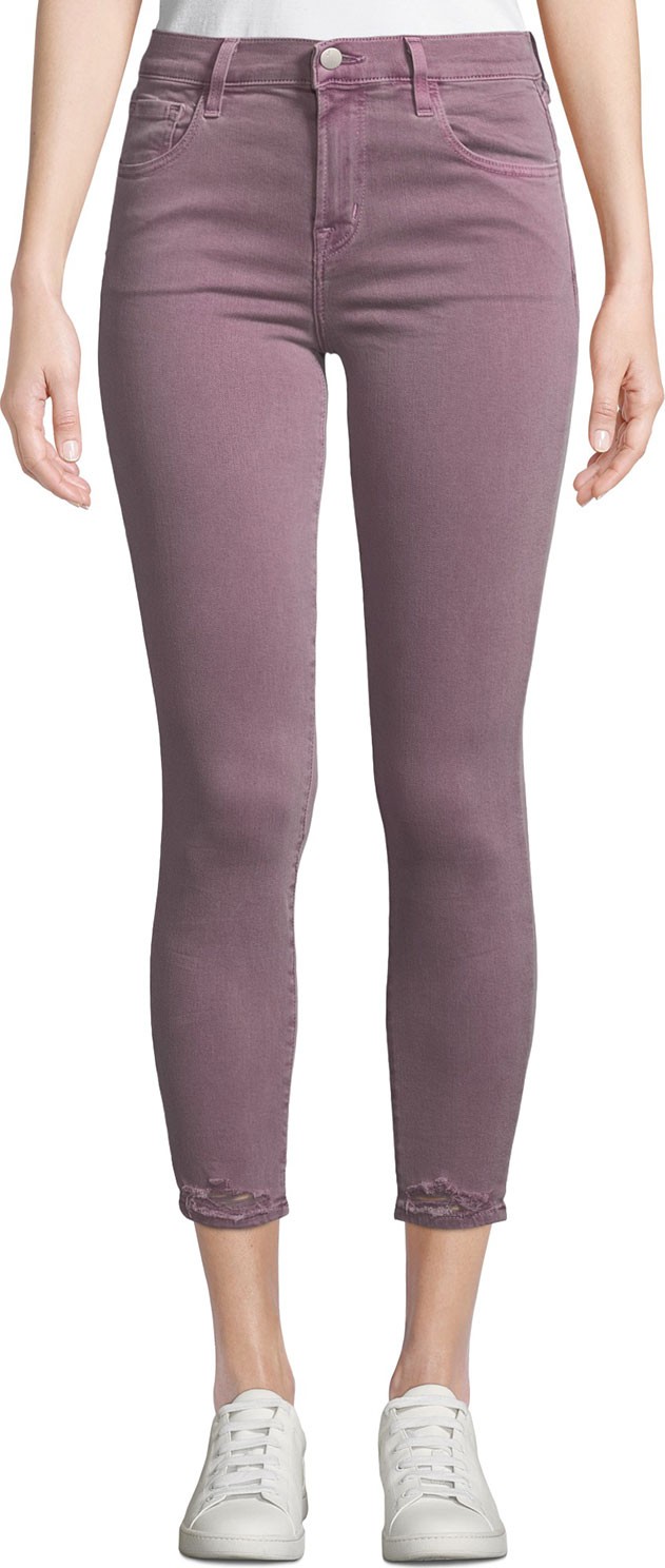 J BRAND 835 Mid-Rise Coated Cropped Skinny Jeans