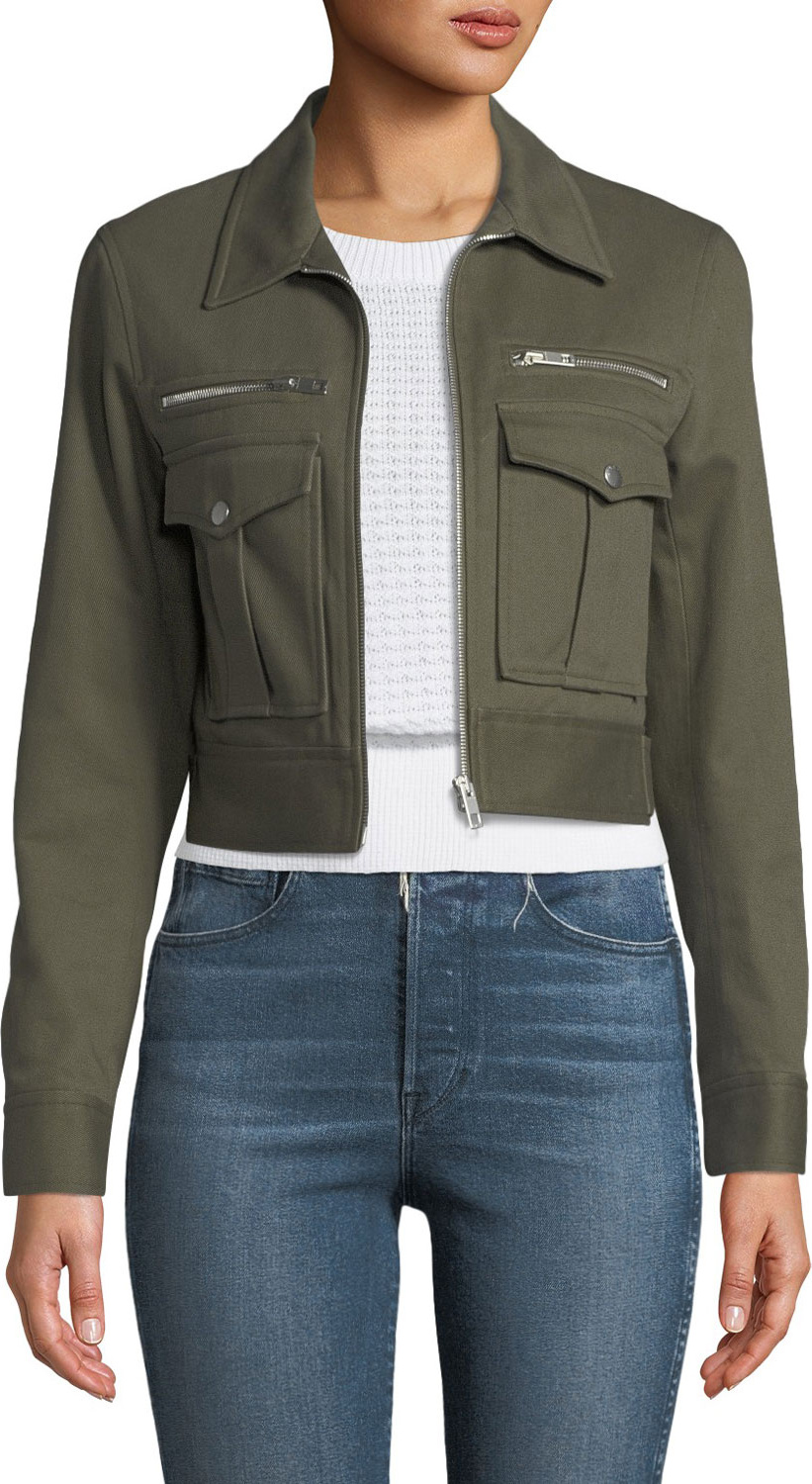Rag & Bone Pike Cropped Zip-Front Utility Jacket