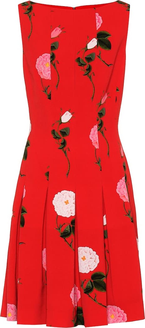 Oscar De La Renta Printed crêpe minidress