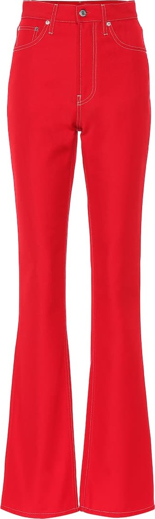 Helmut Lang High-rise cotton-blend pants