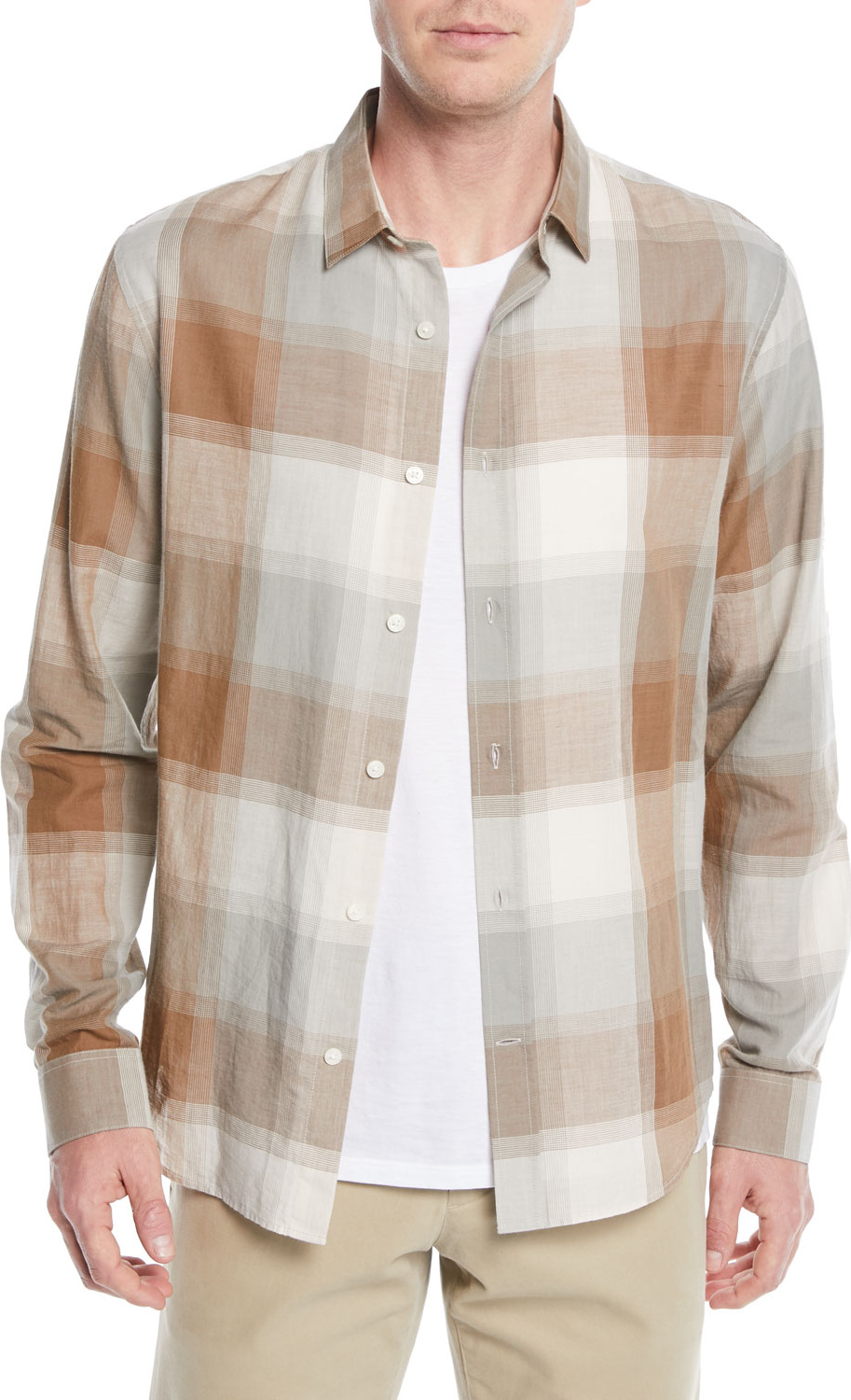 Vince Men's Vintage Wool/Cashmere Plaid Sport Shirt