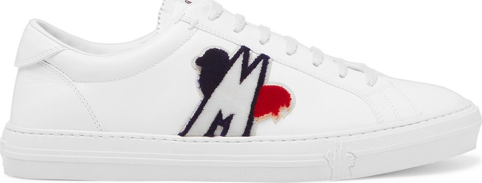 Moncler New Monaco Logo-Appliquéd Leather Sneakers