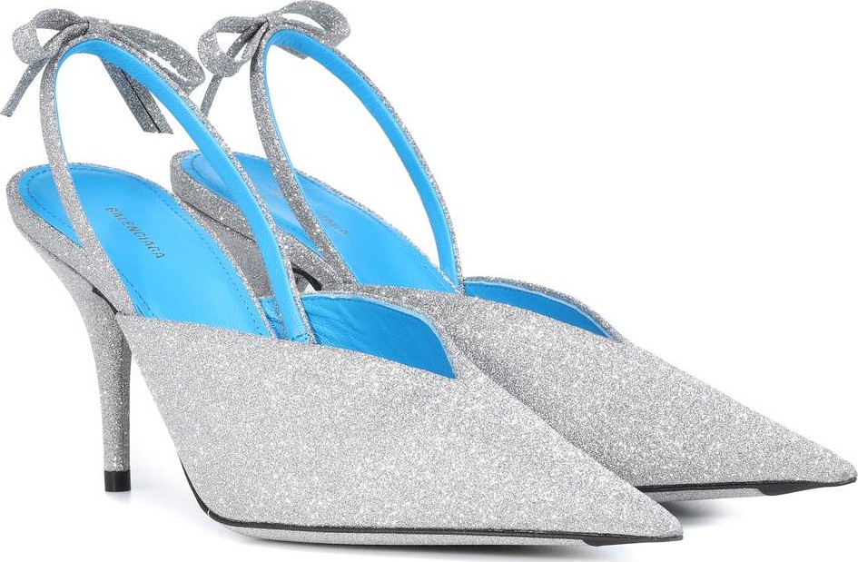 Balenciaga Knife glitter slingback pumps