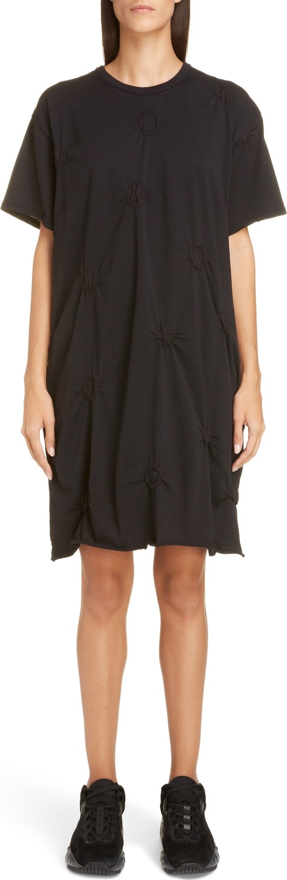 Y's By Yohji Yamamoto Gathered Dot T-Shirt Dress