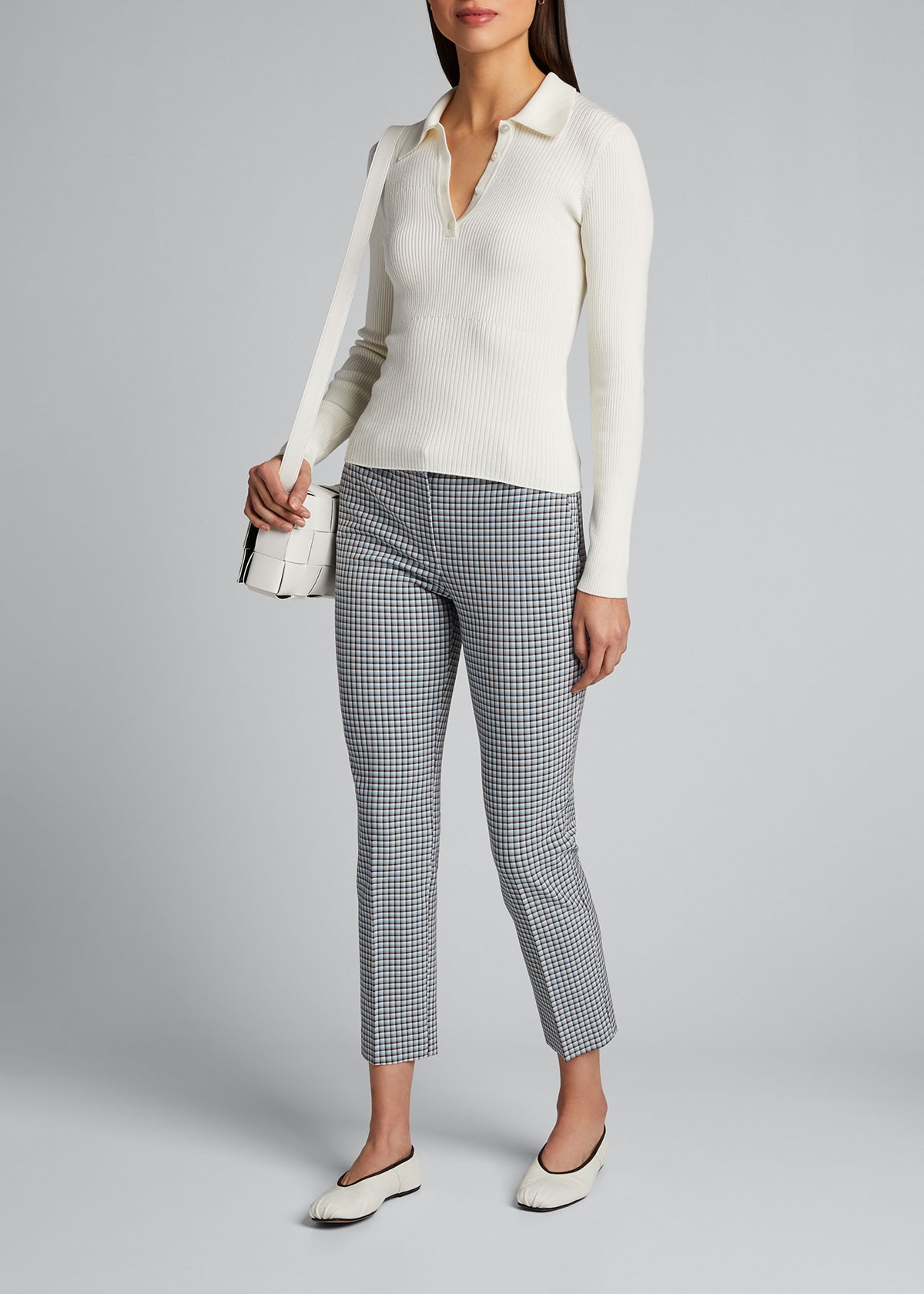 Theory Treeca 4 Grid Cropped Pants